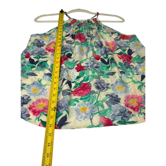 Joie Esmee Green Pink Floral Silk Halter Top XS Multi Color Tank Top Sleeveless - Picture 5 of 10